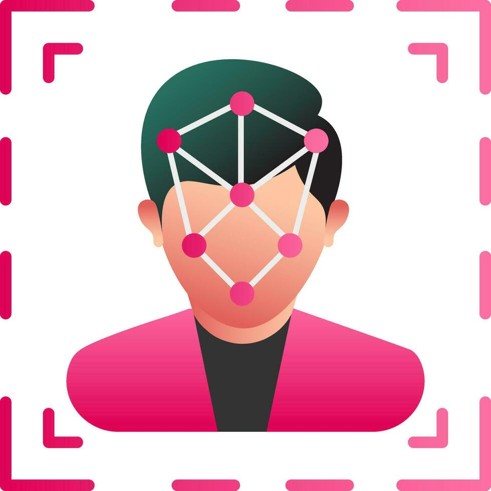 vector illustratie van gelaats biometrisch scannen gezicht icoon.