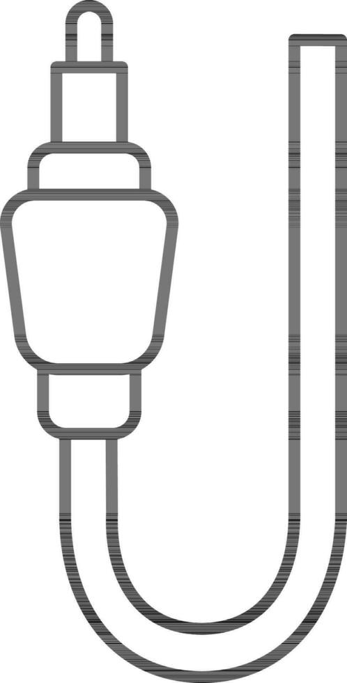 vlak stijl ronde pin kabel icoon in lijn kunst. vector