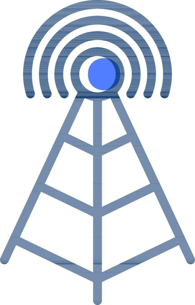 signaal toren icoon of symbool in blauw kleur. vector