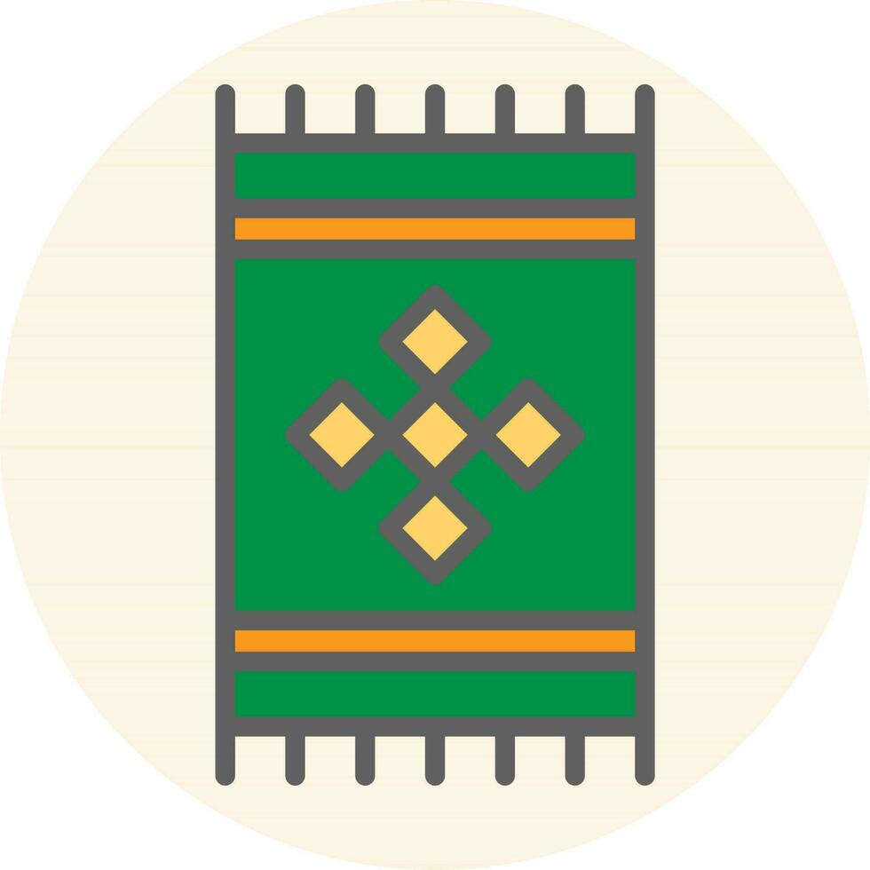 illustratie van tapijt icoon in groen en geel kleur. vector