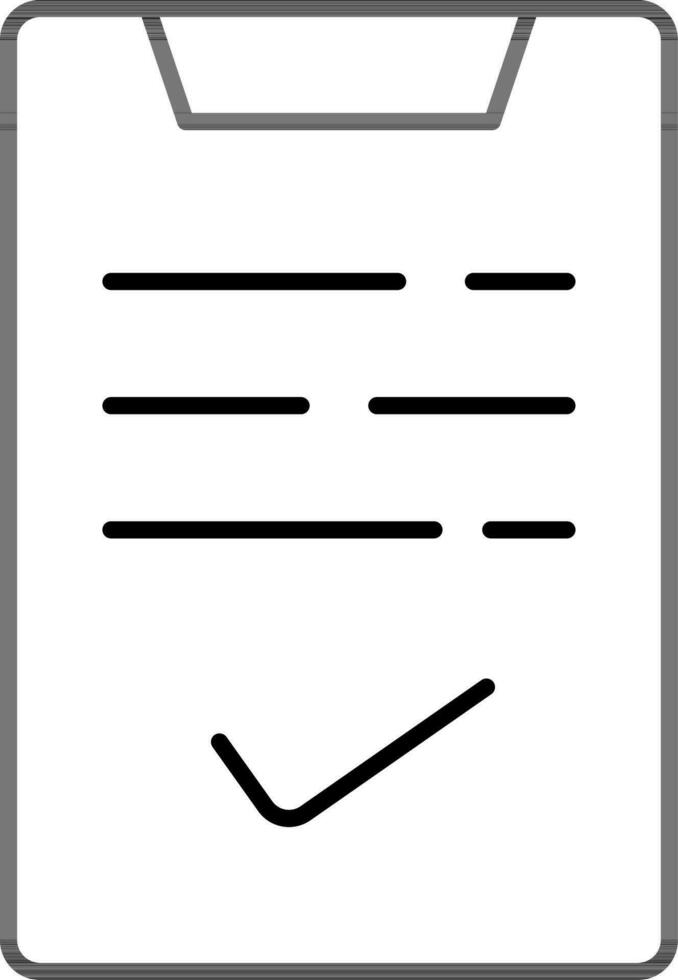 vlak stijl controleren document papier Aan klembord icoon in lijn kunst. vector