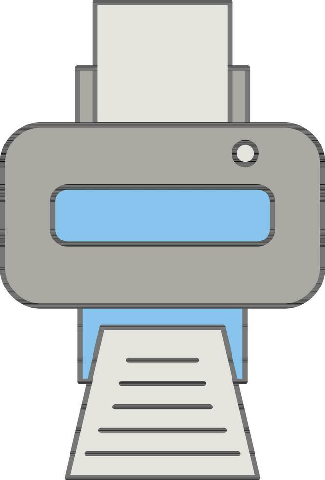 grijs en blauw printer icoon Aan wit achtergrond. vector