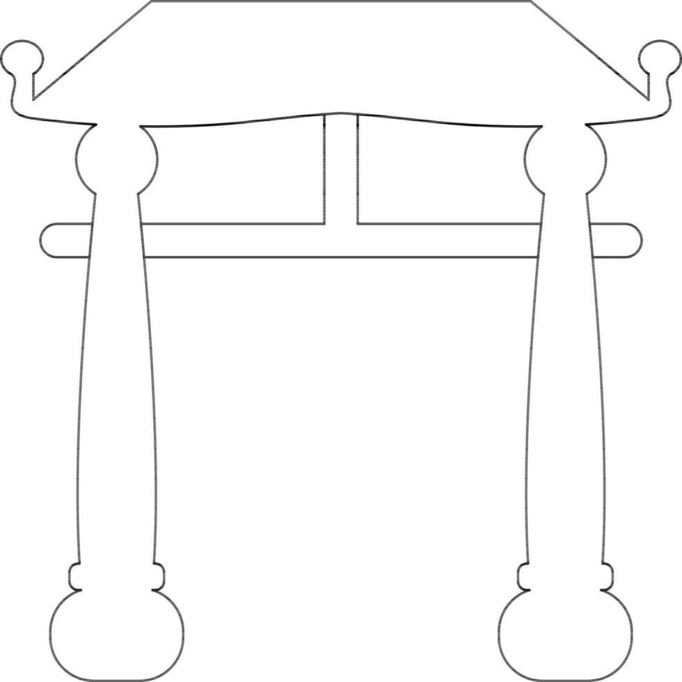 beroerte stijl van Chinese poort icoon in illustratie. vector