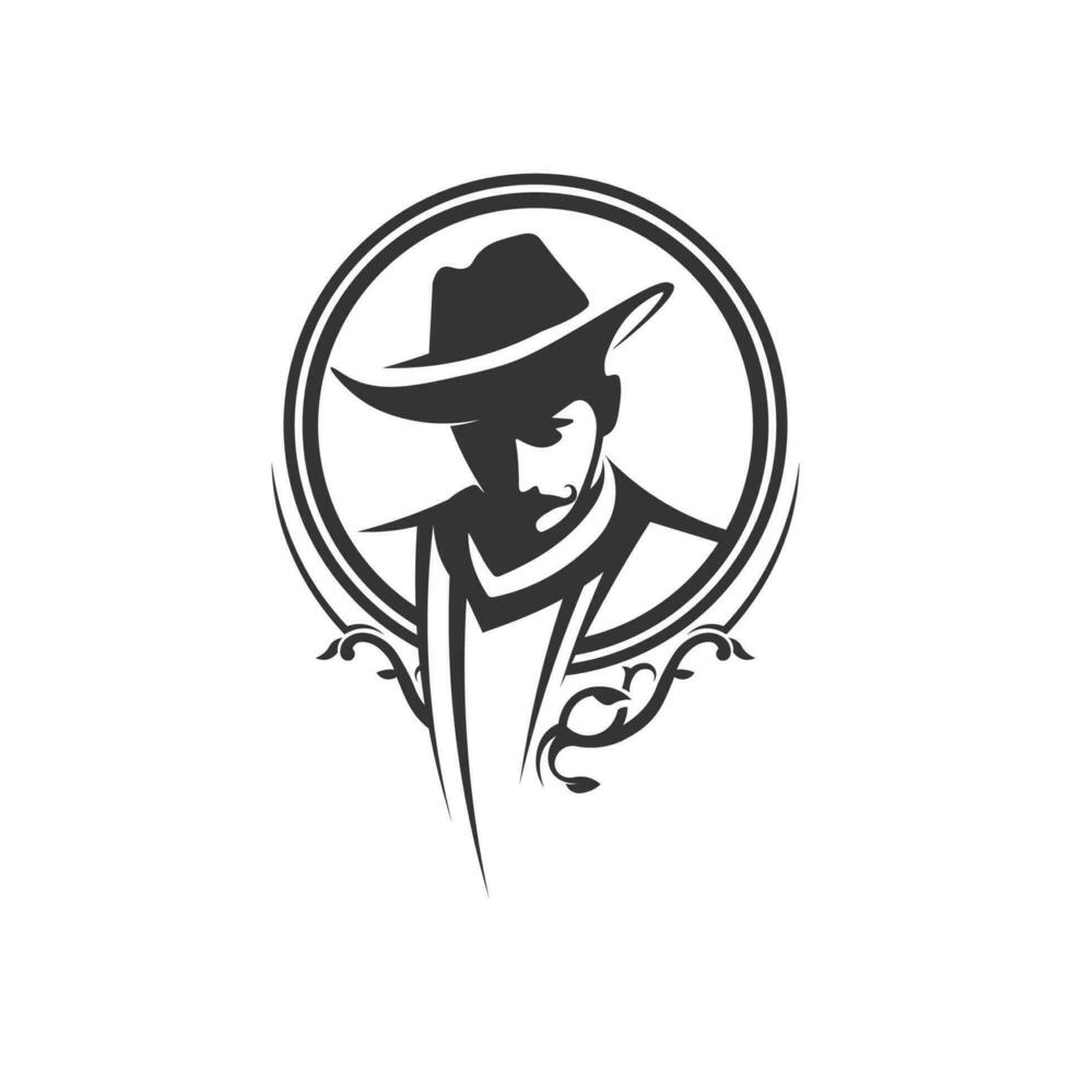 cowboyhoed logo pictogram vector ontwerpsjabloon