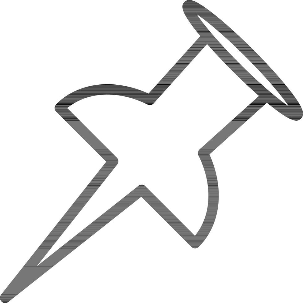 zwart lijn kunst illustratie van punaise icoon. vector