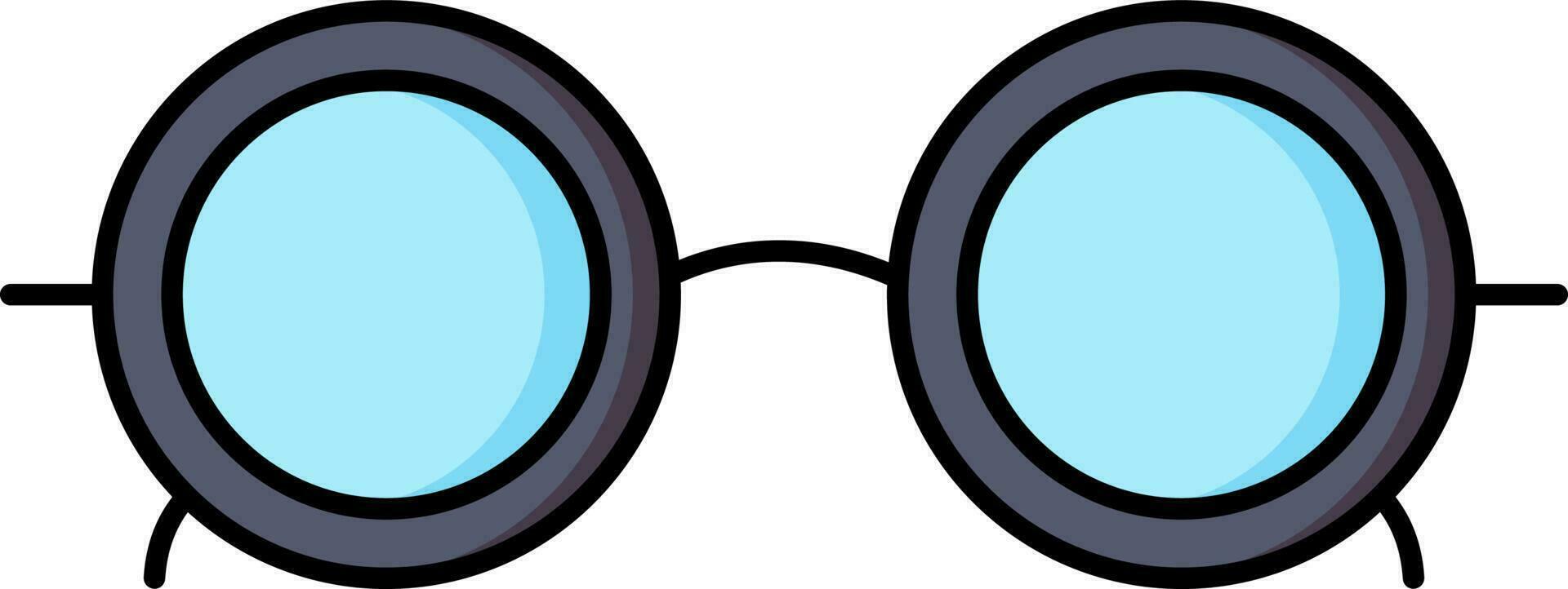 stofbril of bril icoon in grijs en blauw kleur. vector