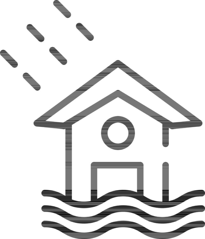 huis overstromingen icoon in vlak stijl. vector