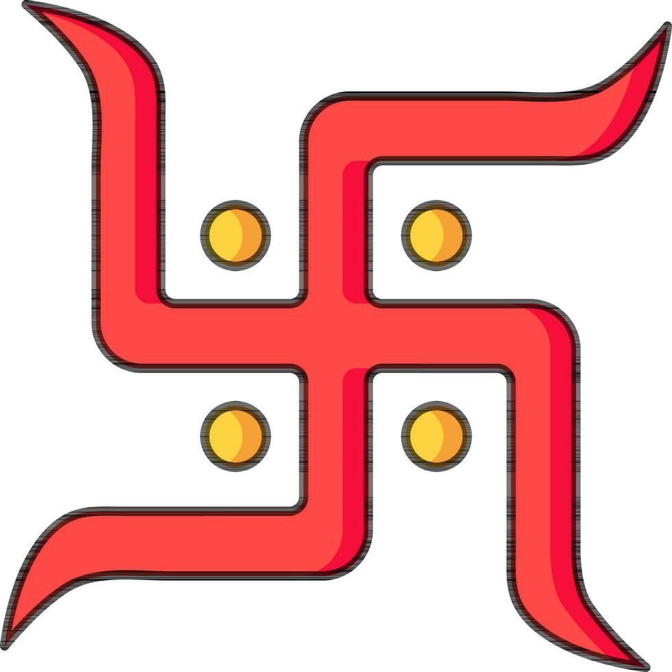 swastika symbool of icoon in rood kleur. vector