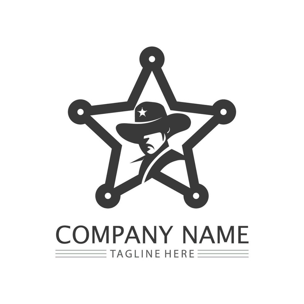 cowboyhoed logo pictogram vector ontwerpsjabloon