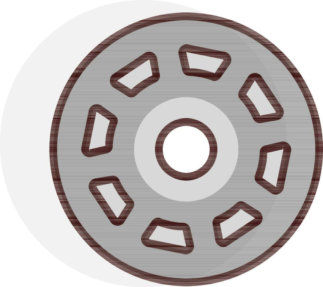geïsoleerd film haspel icoon Aan grijs cirkel vorm geven aan. vector
