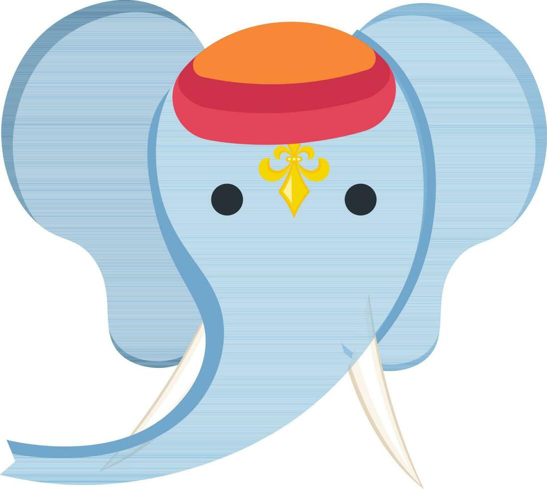 Koninklijk Indisch olifant gezicht icoon in blauw kleur. vector
