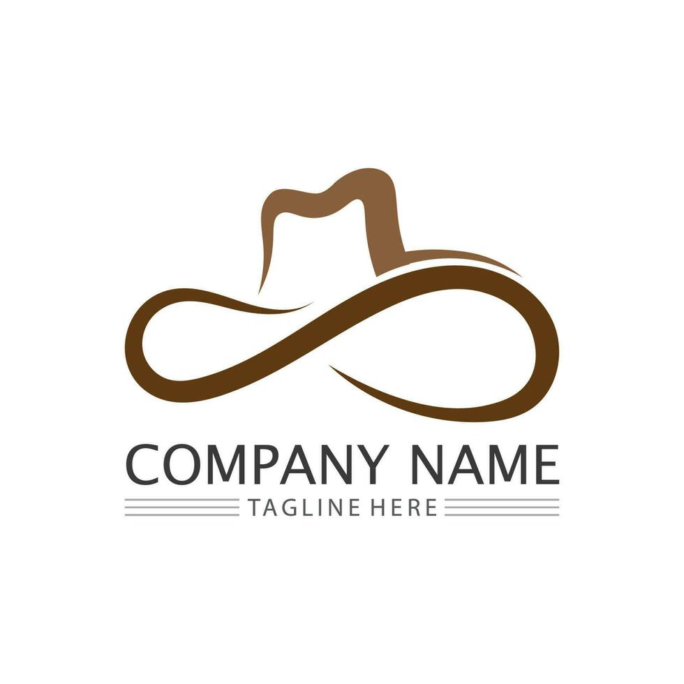 cowboyhoed logo pictogram vector ontwerpsjabloon