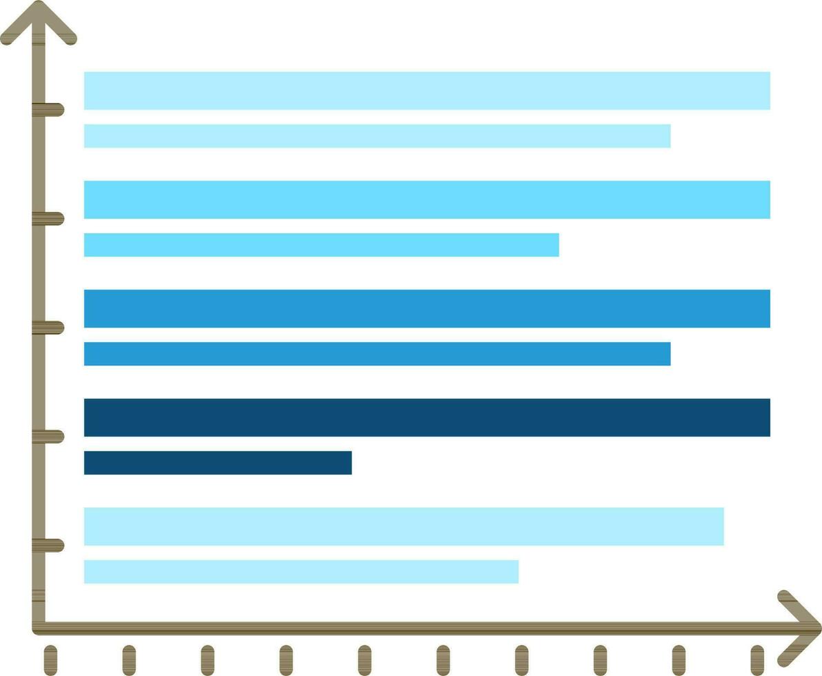 illustratie van bar diagram icoon in blauw en zwart kleur. vector