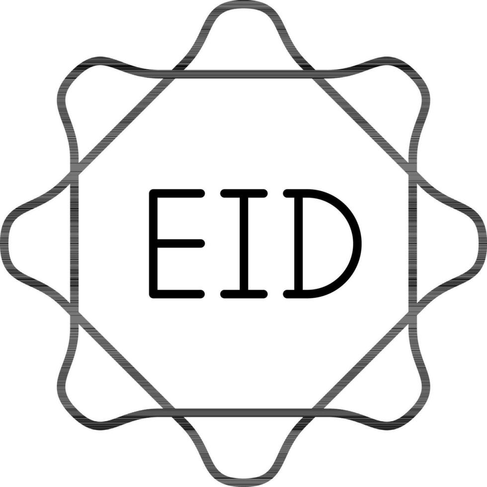 eid etiket of sticker icoon in dun lijn kunst. vector