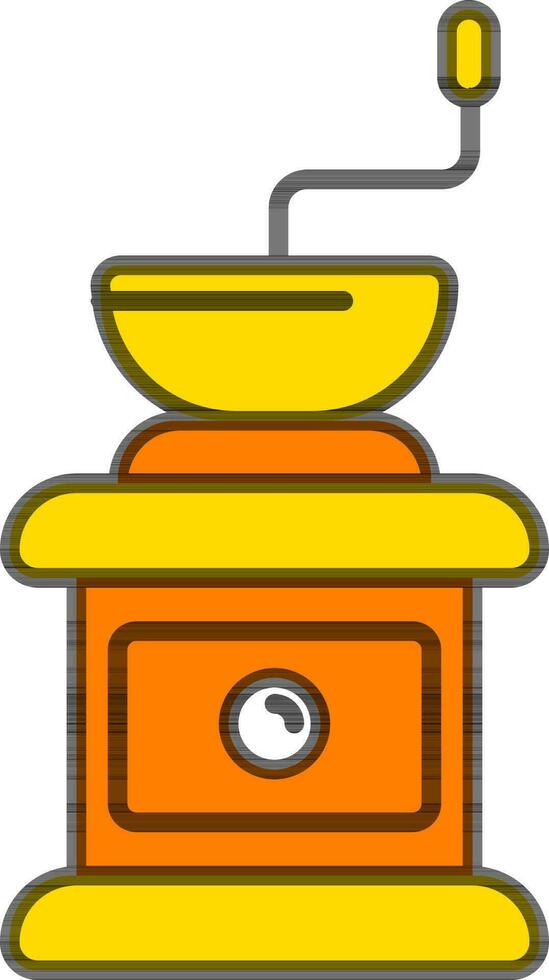 koffie Slijper icoon icoon in geel en oranje kleur. vector