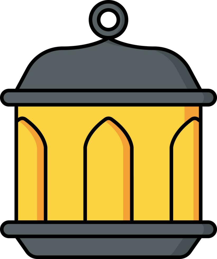 Arabisch lantaarn icoon in grijs en geel kleur. vector