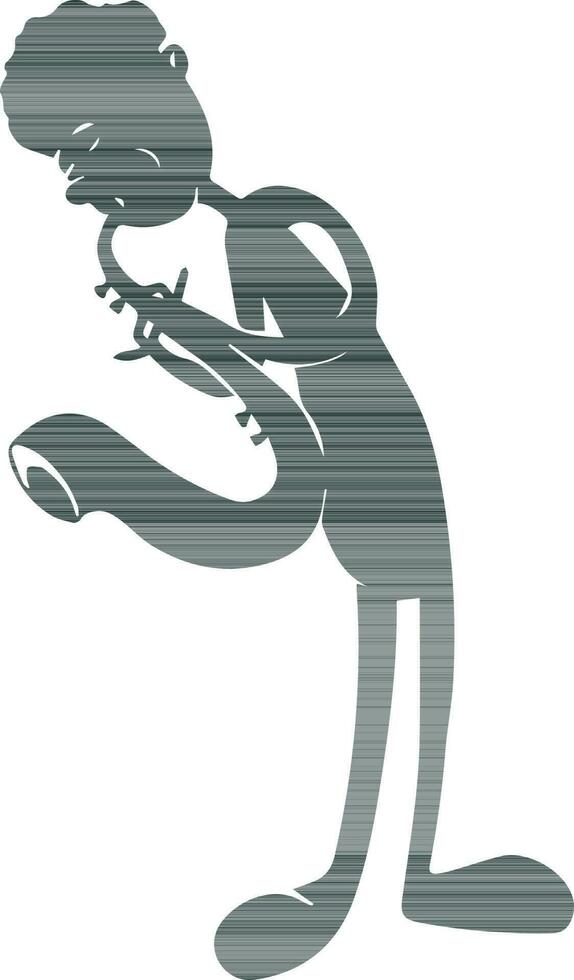 jongen spelen de saxofoon. vector