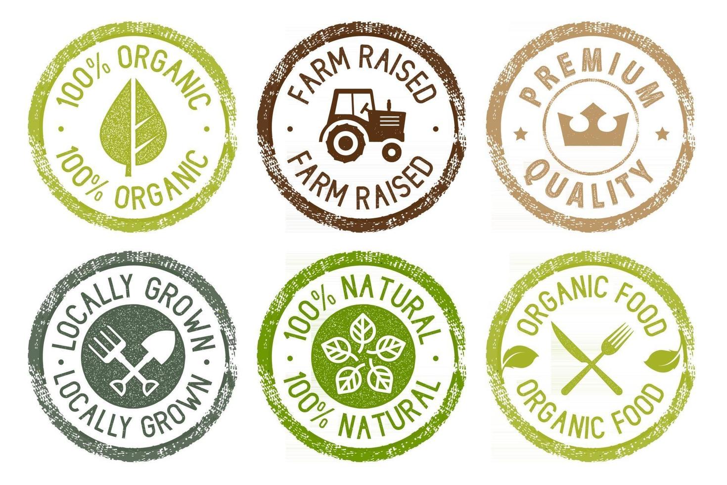 biologisch voedsel stickers en labels-collectie vector
