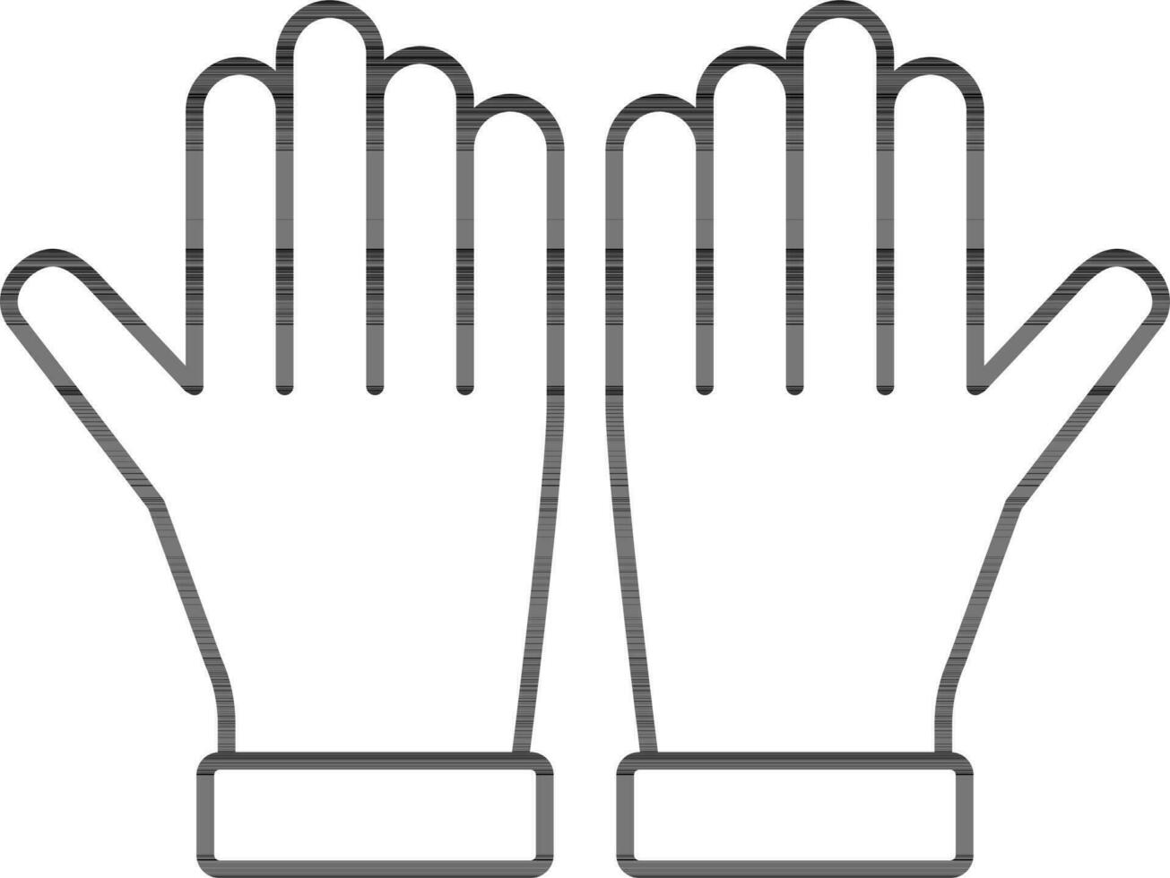 zwart lijn kunst illustratie van handschoenen icoon. vector