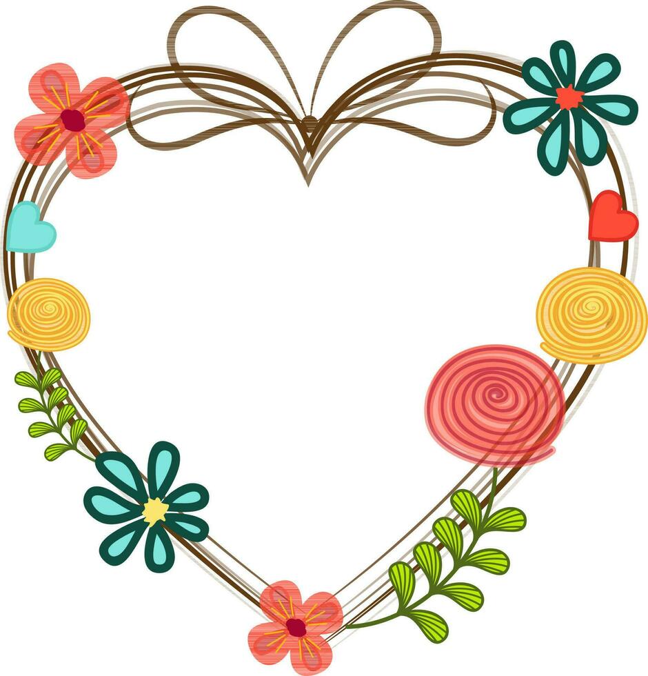creatief hart met bloemen decoratie. vector