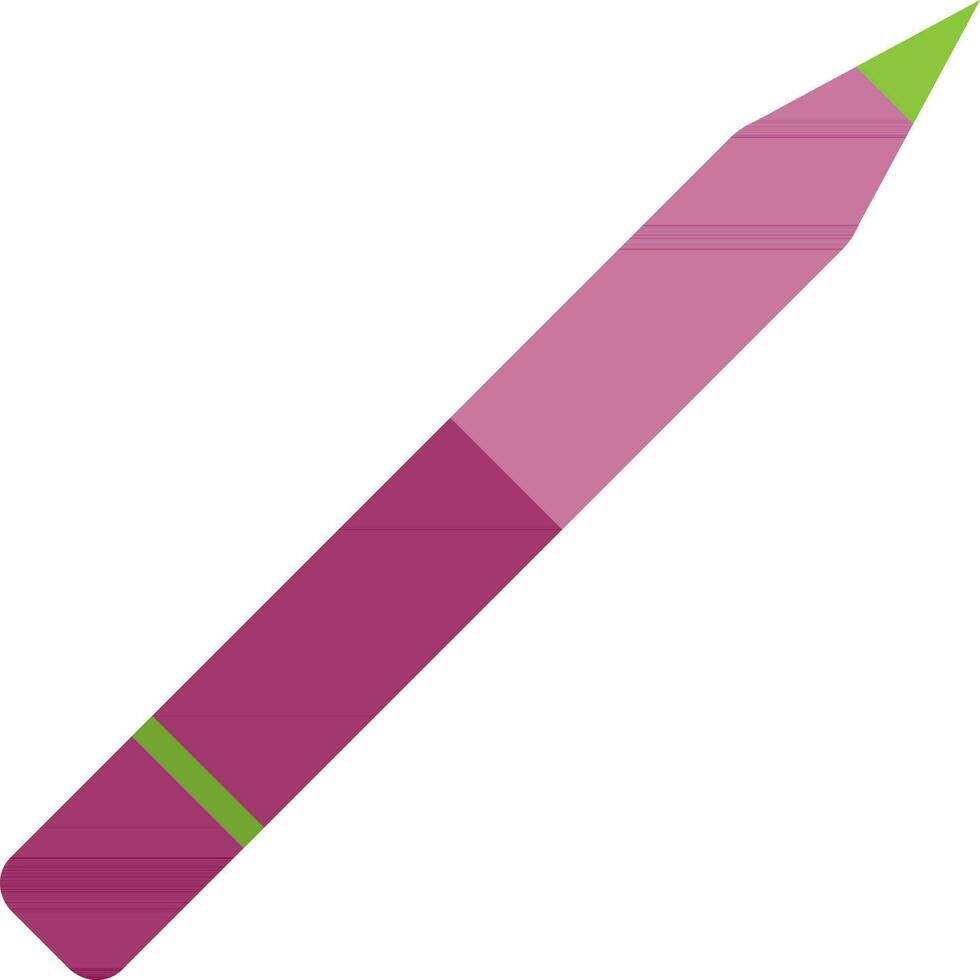 illustratie van een potlood in roze en groen kleur. vector