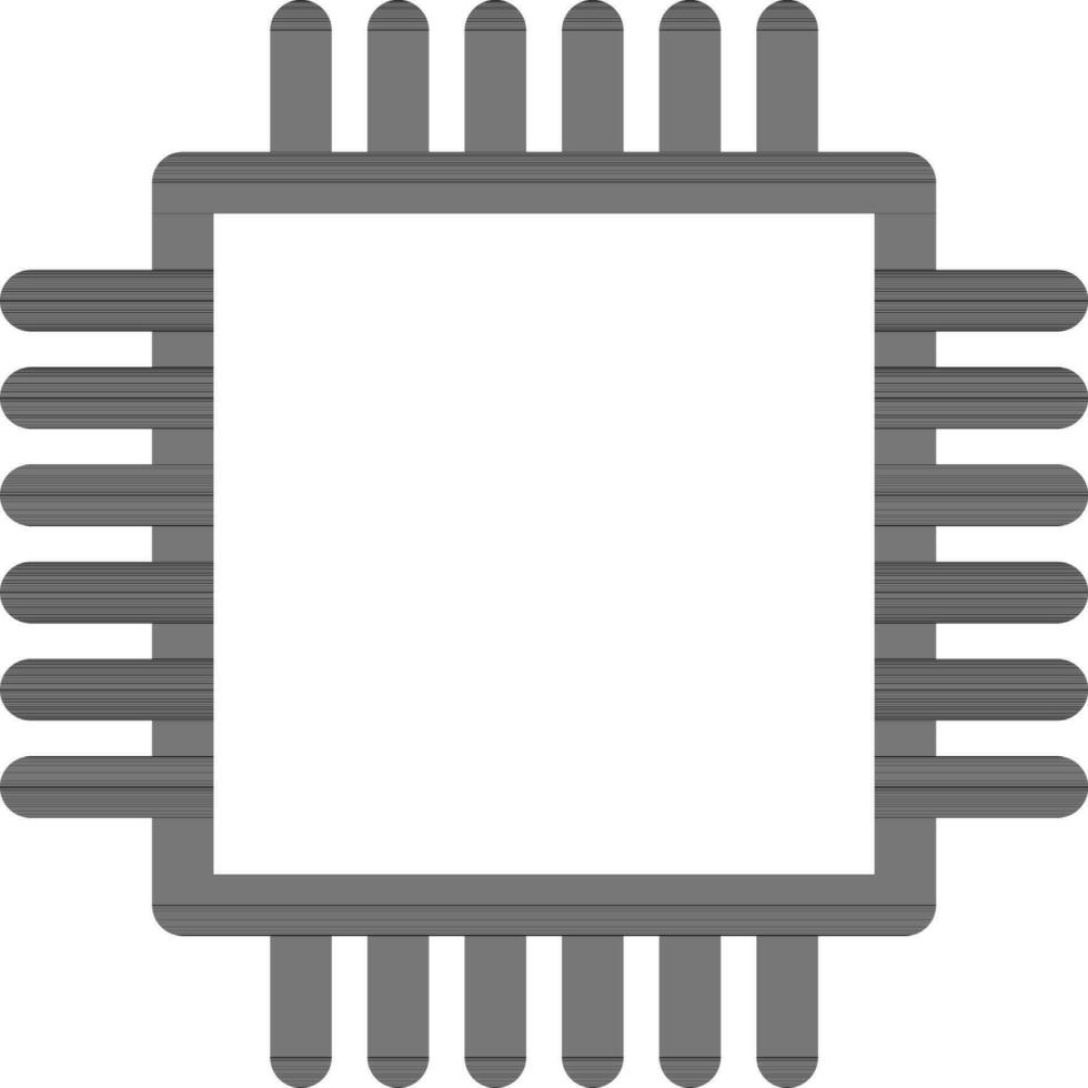 lijn kunst illustratie van microchip icoon. vector