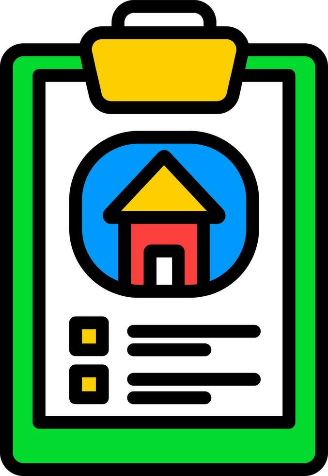 huis papier in klembord kleurrijk icoon. vector