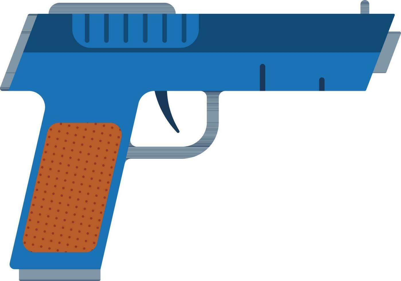 pistool geweer icoon in blauw kleur. vector