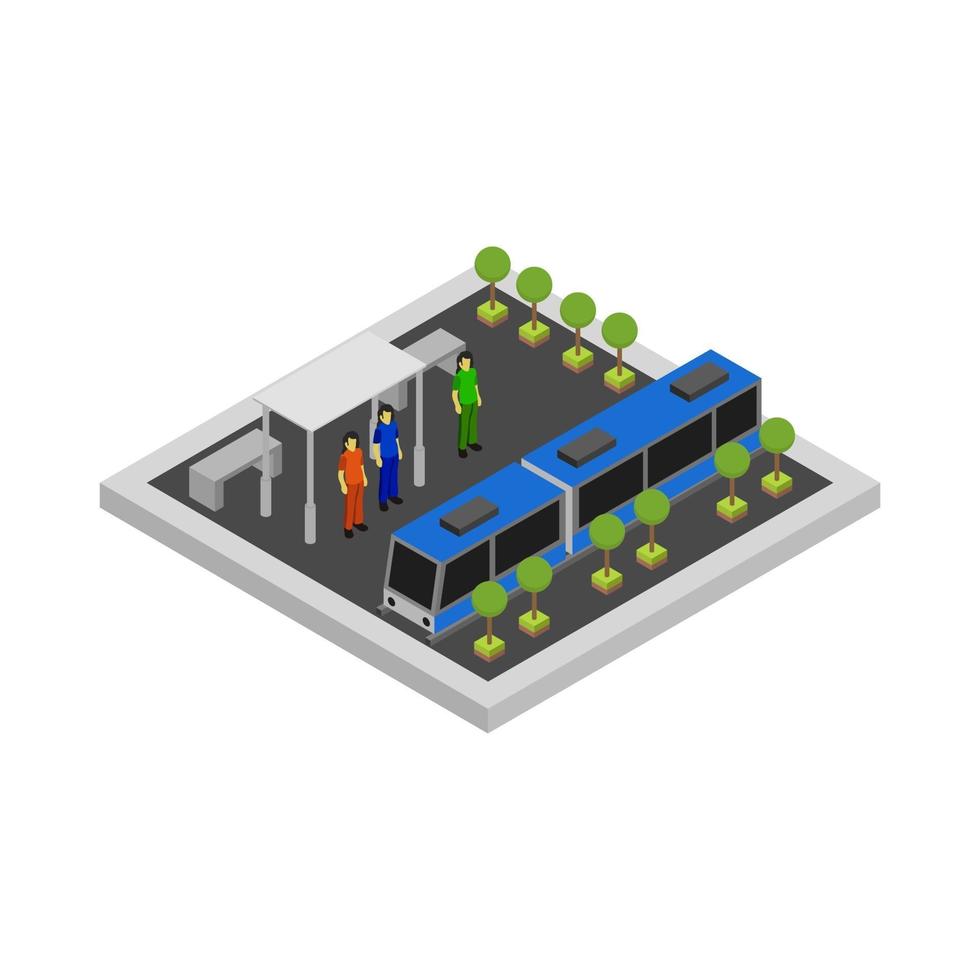 isometrische tramhalte vector