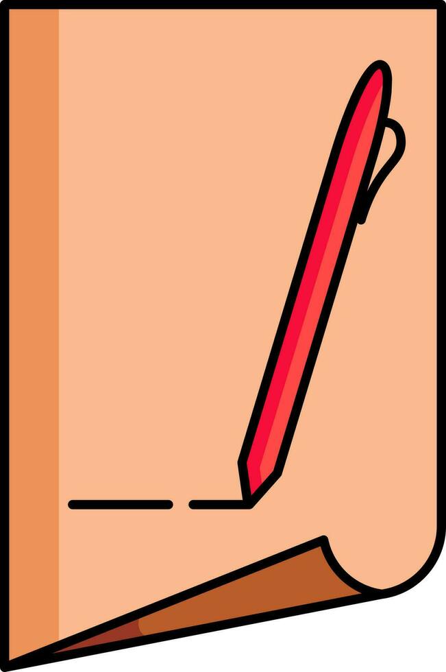 schrijven Notitie of brief icoon in rood en oranje kleur. vector