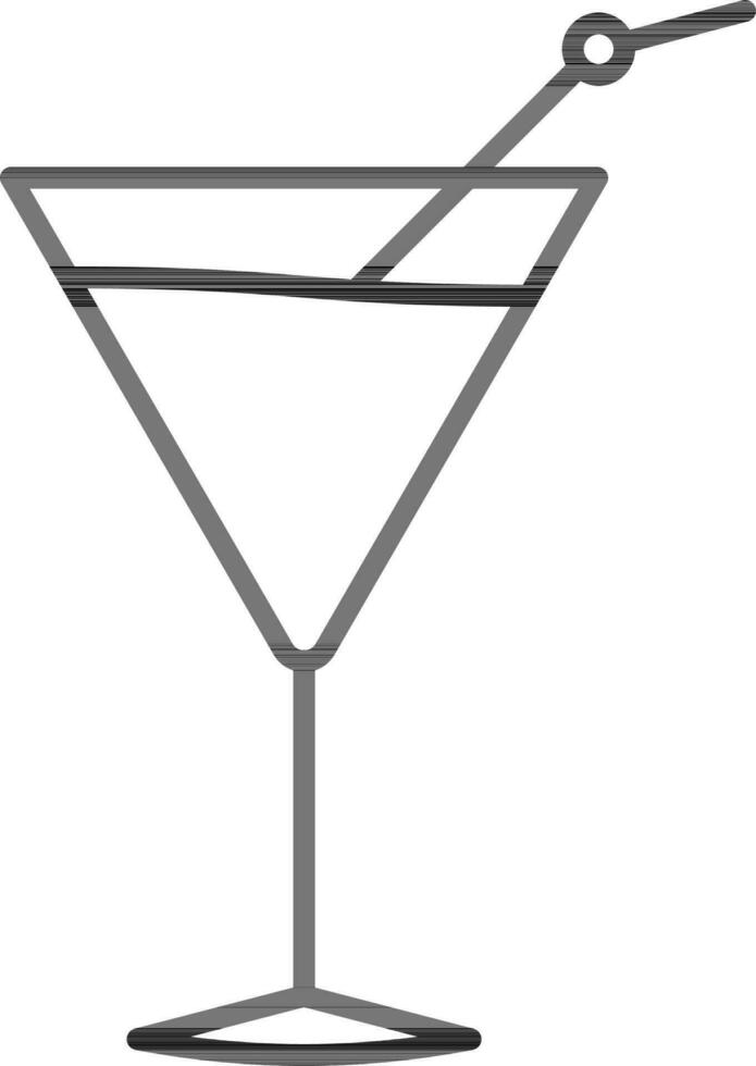 martini drinken glas icoon in dun lijn kunst. vector