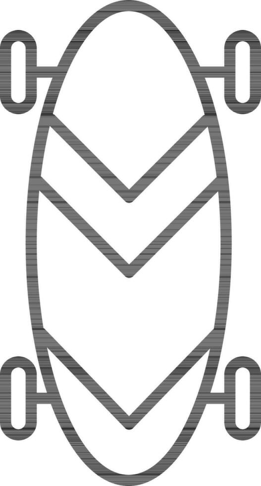 geïsoleerd skateboard icoon in dun lijn kunst. vector