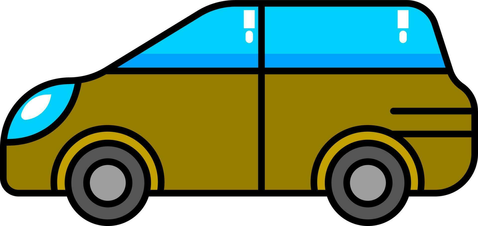 busje of auto icoon in groen en blauw kleur. vector