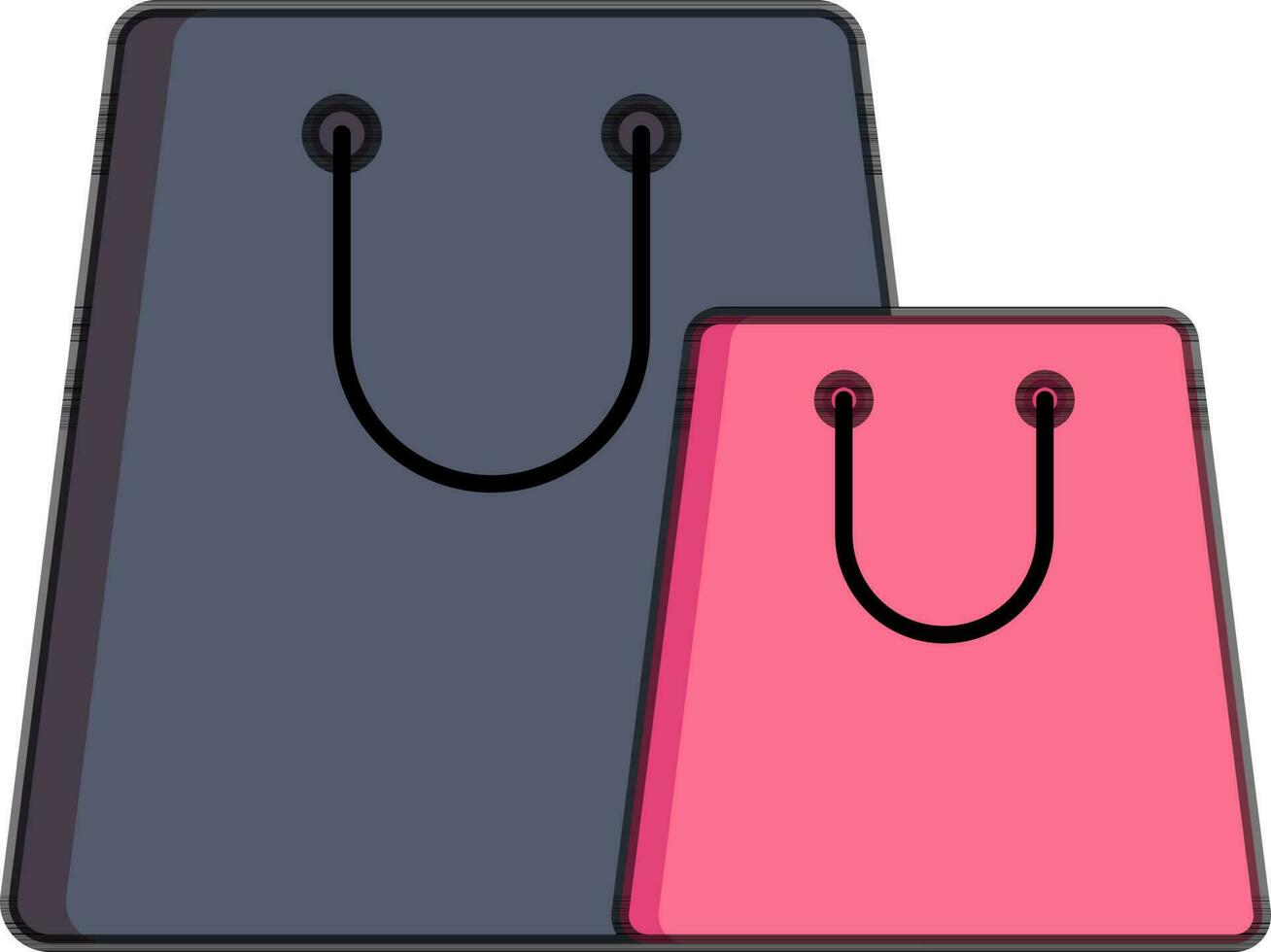 dragen zak icoon in roze en grijs kleur. vector