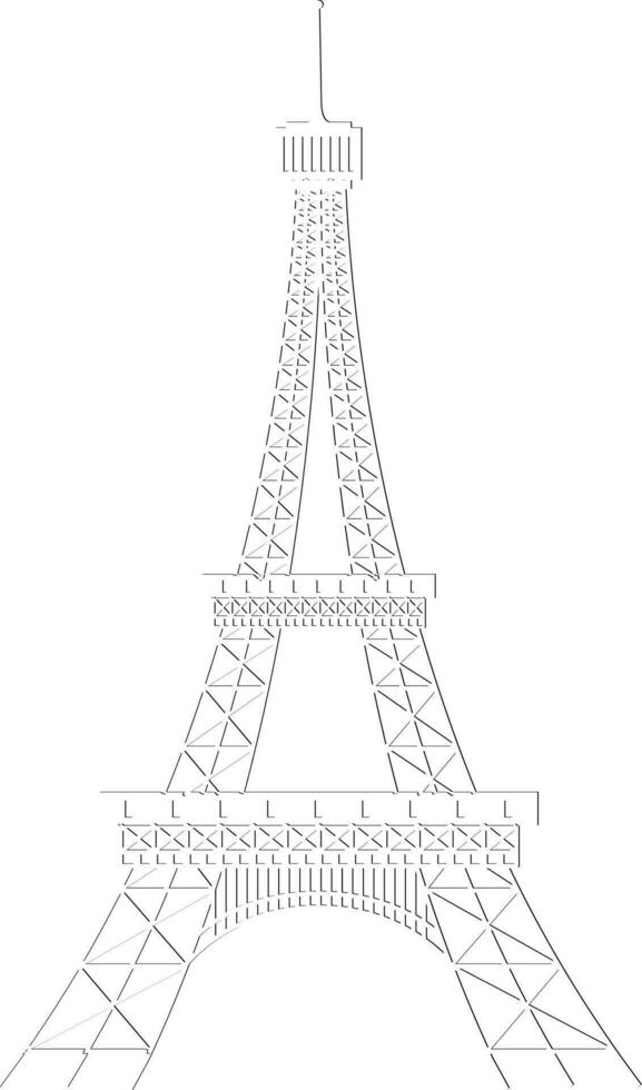 illustratie van eiffel toren in lijn kunst. vector