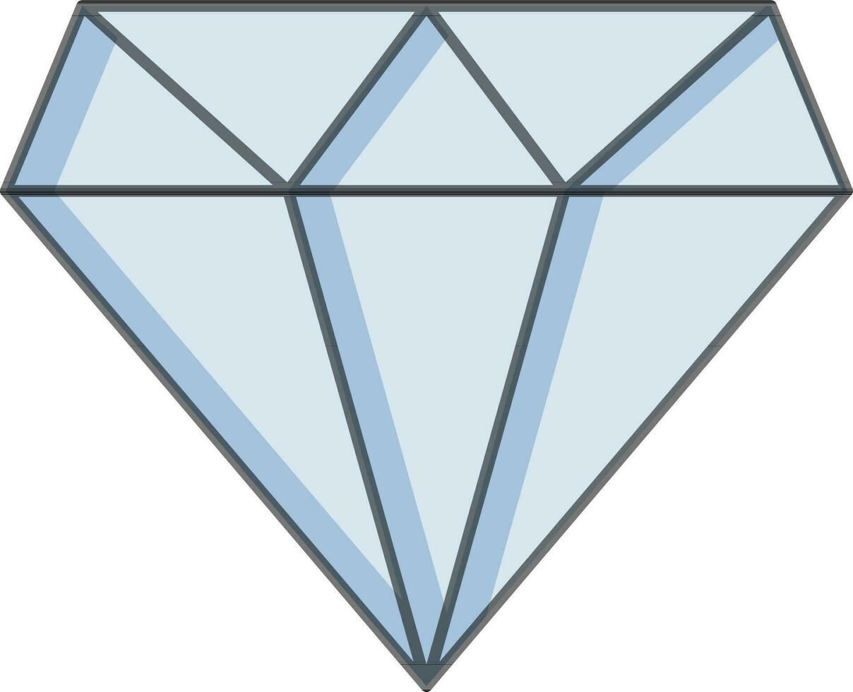 diamant icoon in blauw en zwart kleur. vector