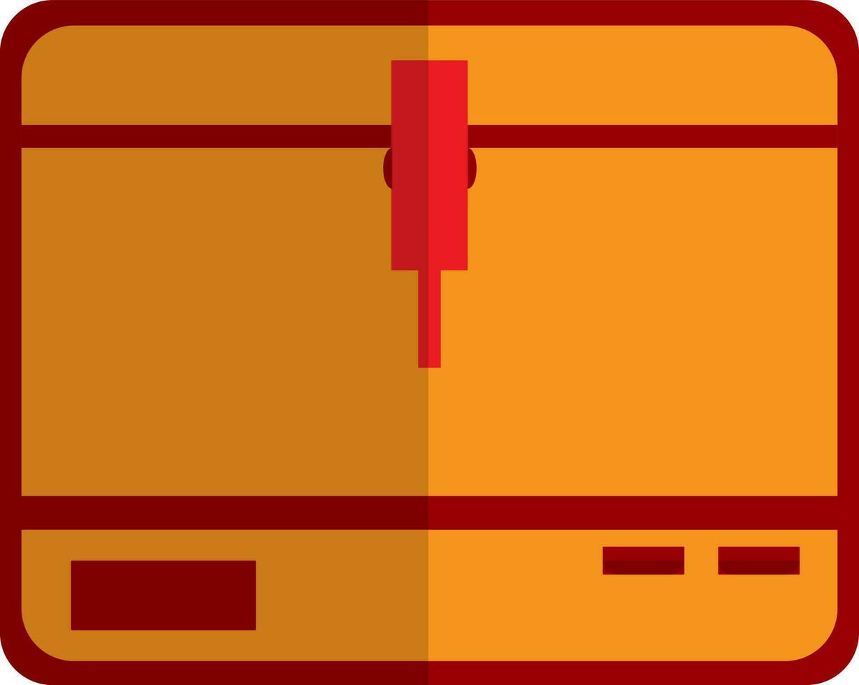 3d printer in oranje en rood kleur. vector
