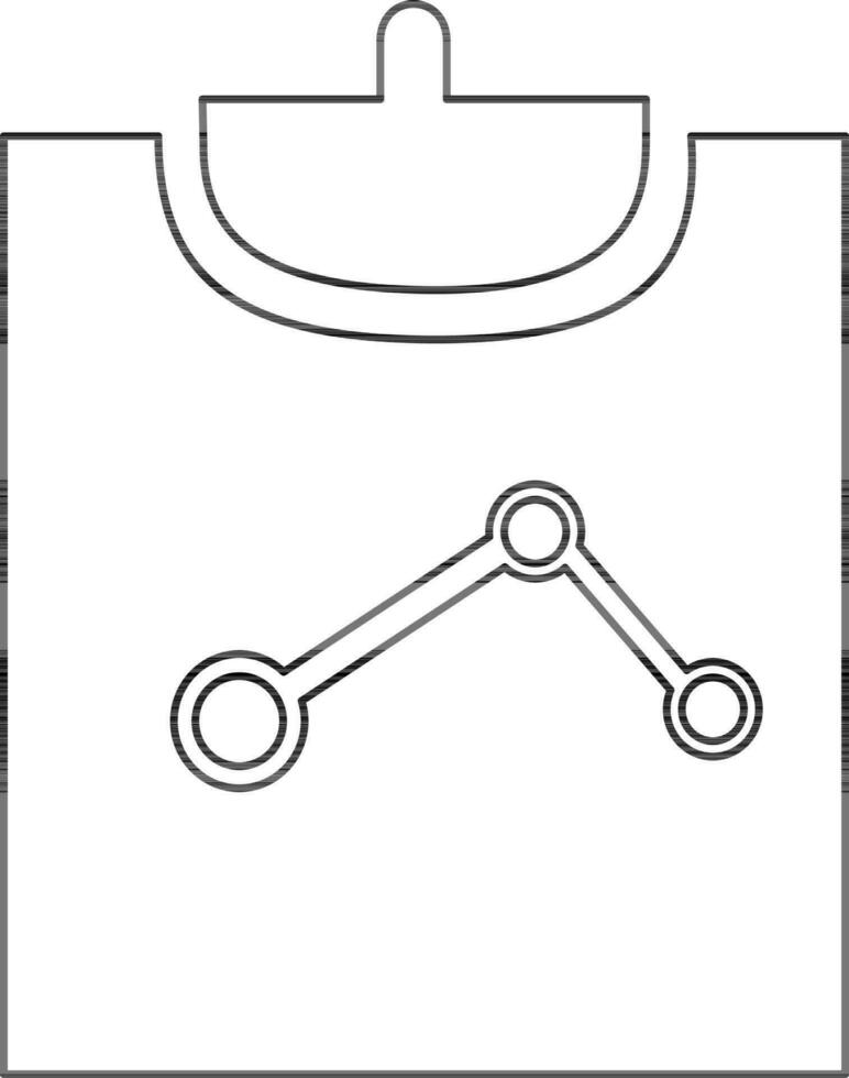 zwart lijn kunst delen symbool in klembord. vector