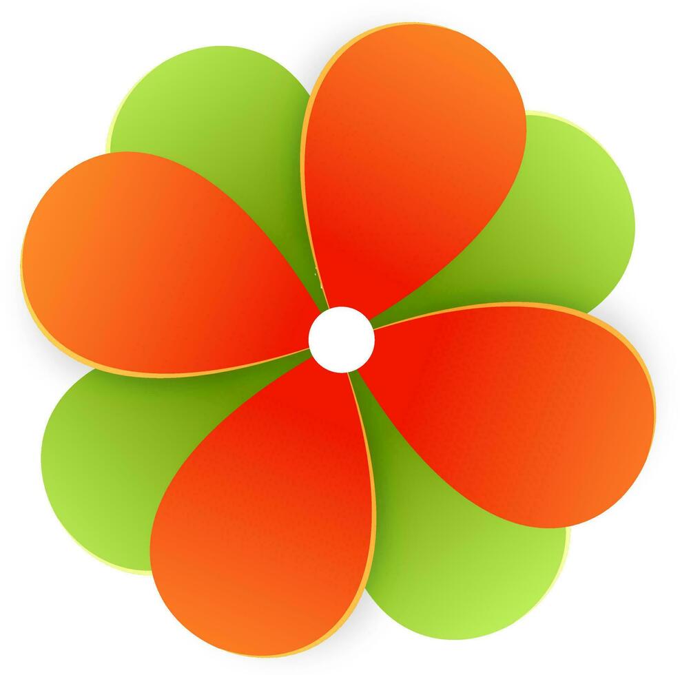 abstract oranje en groen bloem. vector