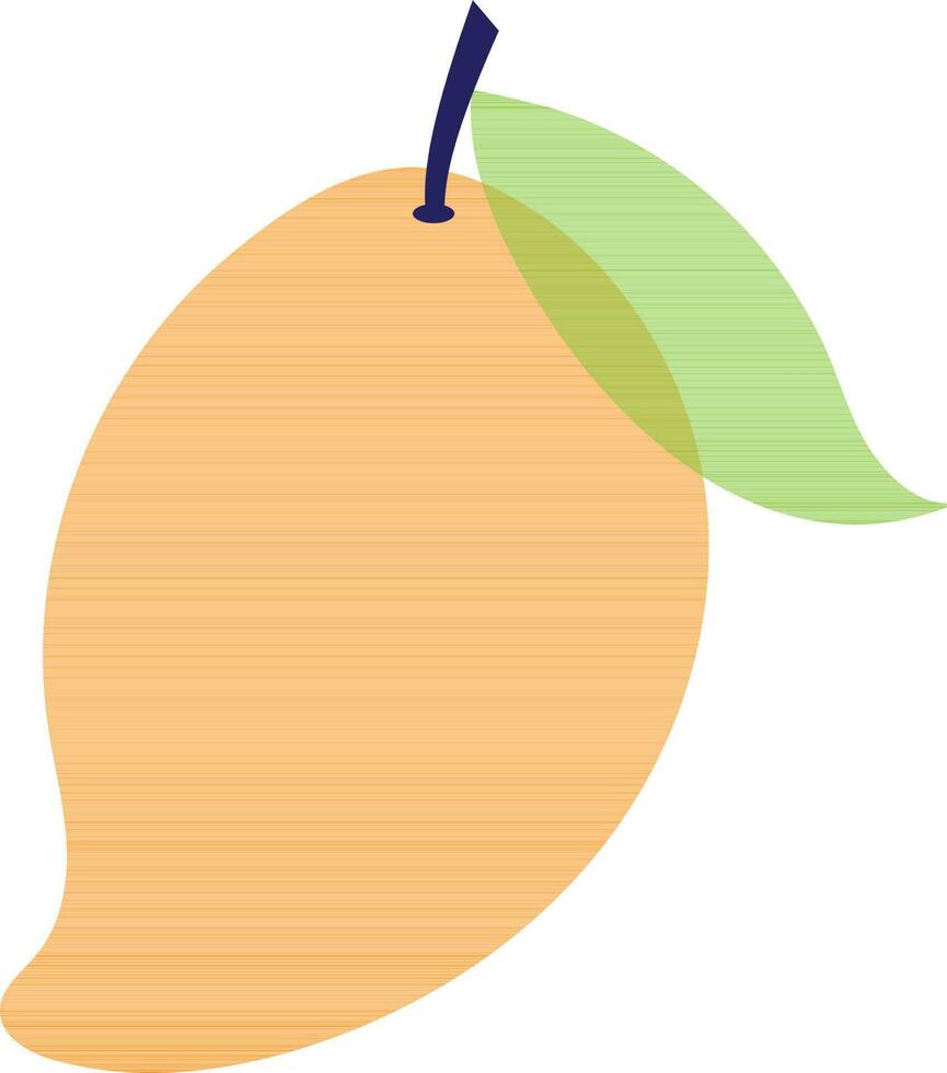 oranje mango met groen blad. vector