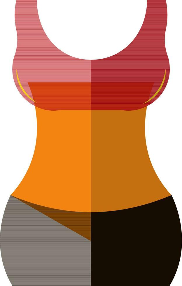 vrouw torso in rood, oranje en bruin kleur. vector