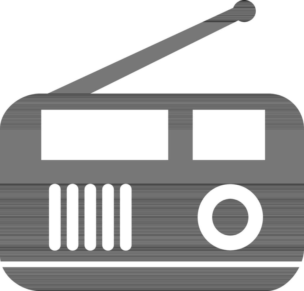 glyph icoon van radio met antenne. vector