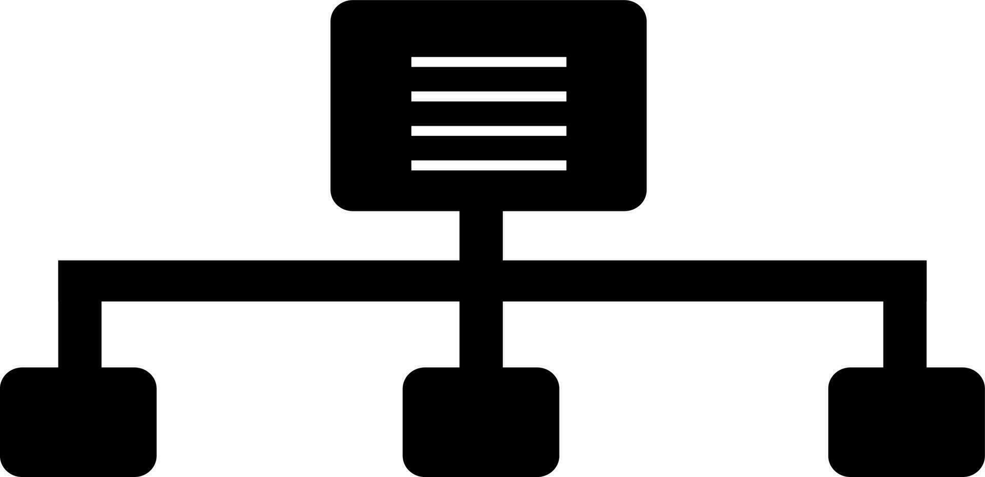 glyph icoon van computer netwerk. vector