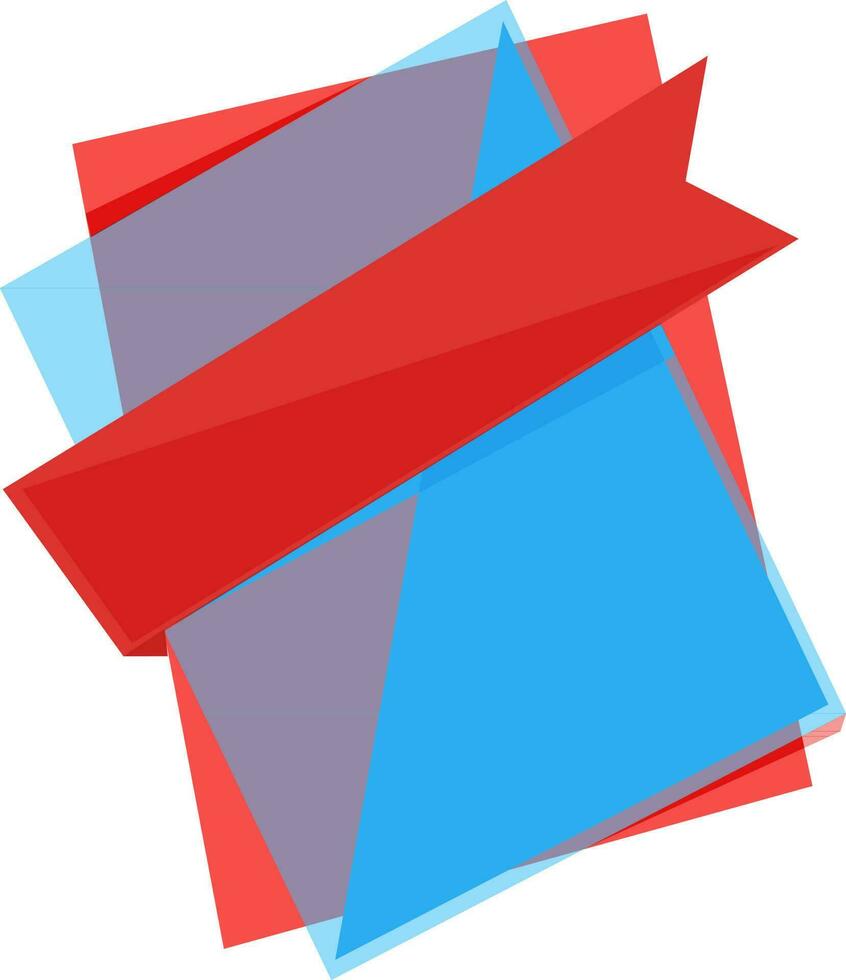abstract patroon label of etiket in rood en blauw kleur. vector