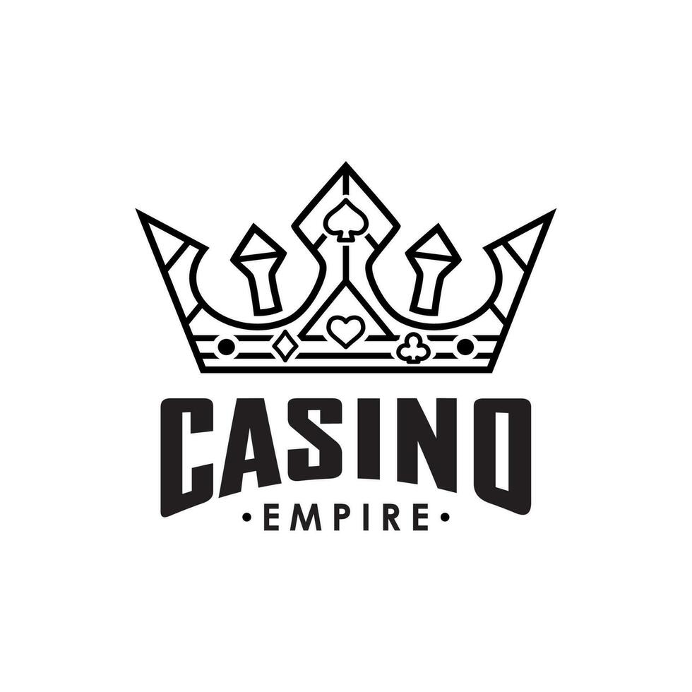 Koninklijk kroon casino logo ontwerp, Koninklijk poker koning logo ontwerp inspiratie vector