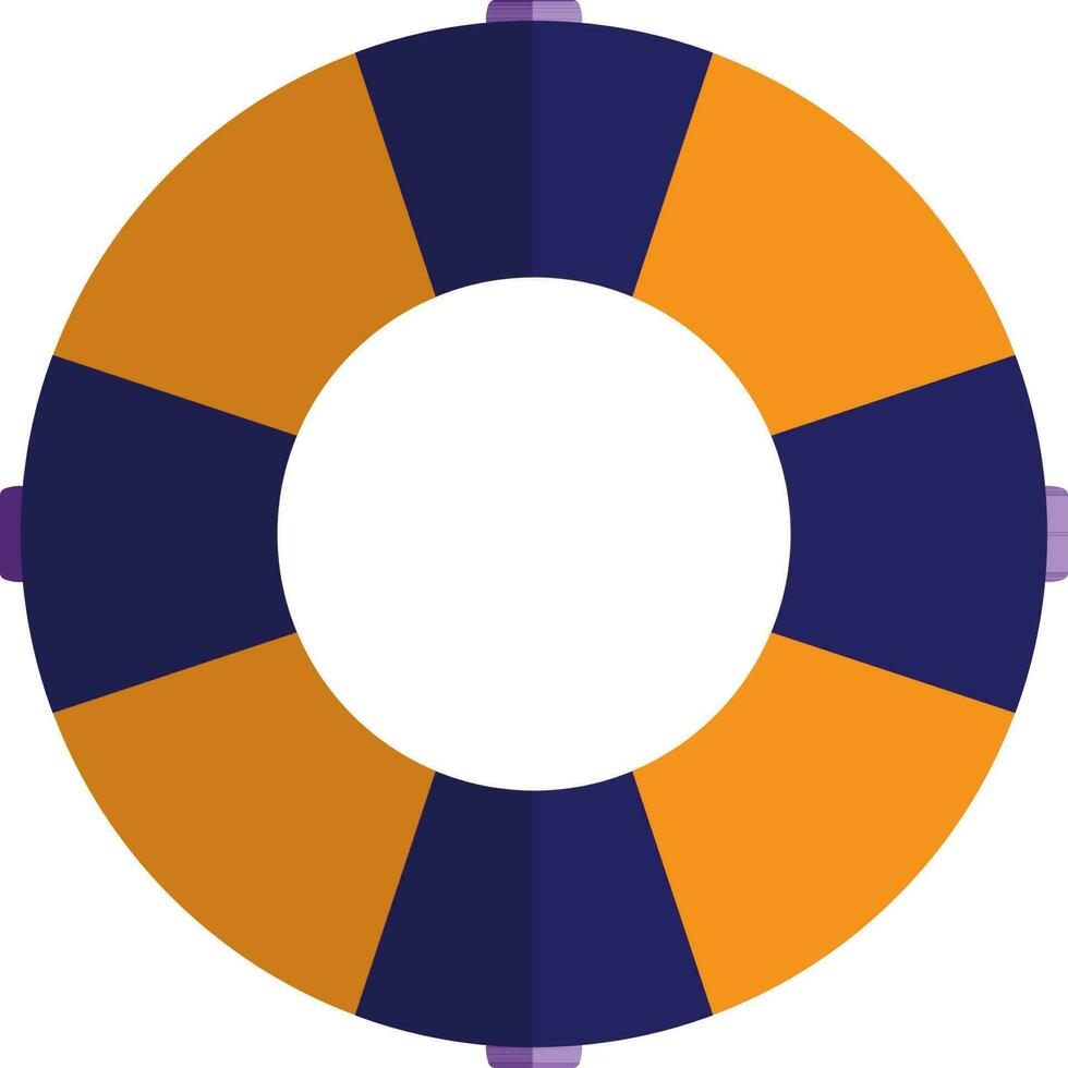 blauw en oranje reddingsboei in vlak stijl. vector