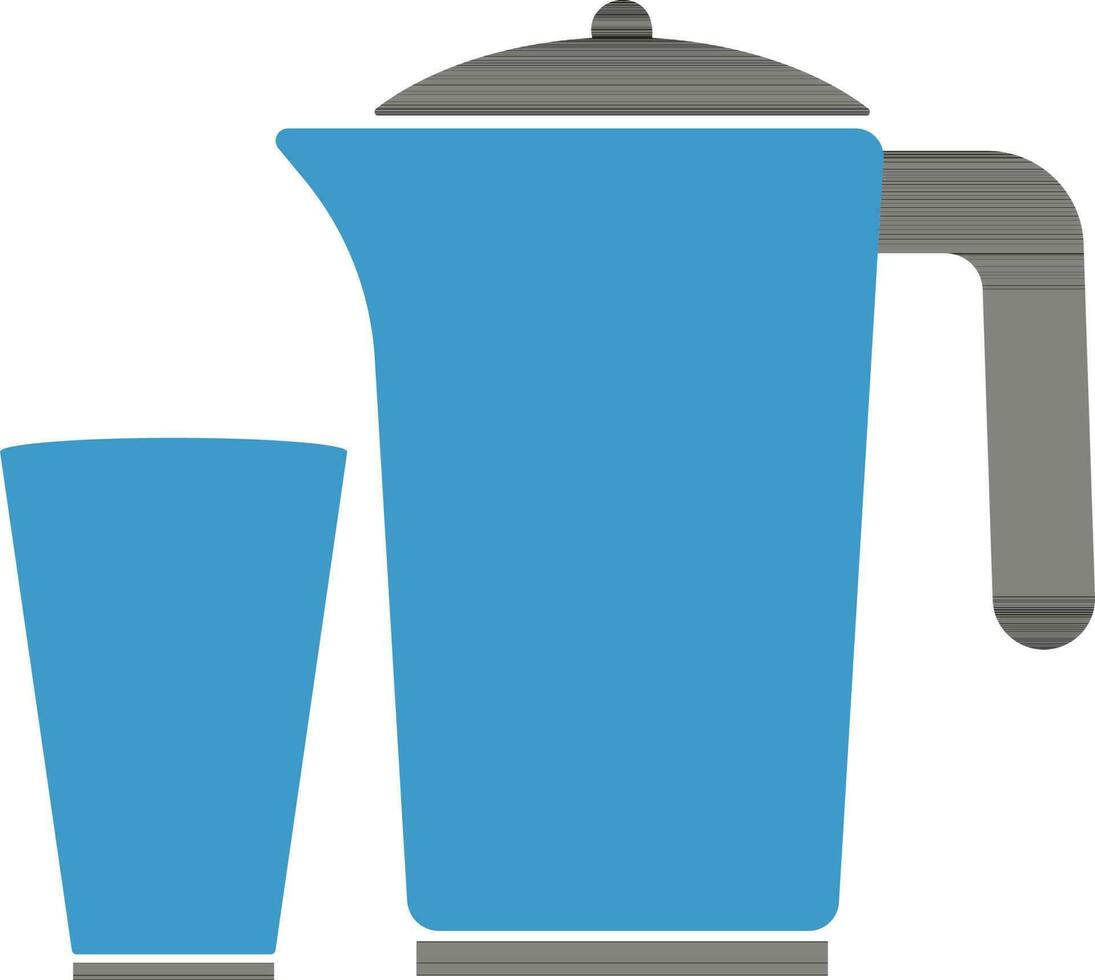 illustratie van water kruik met glas. vector