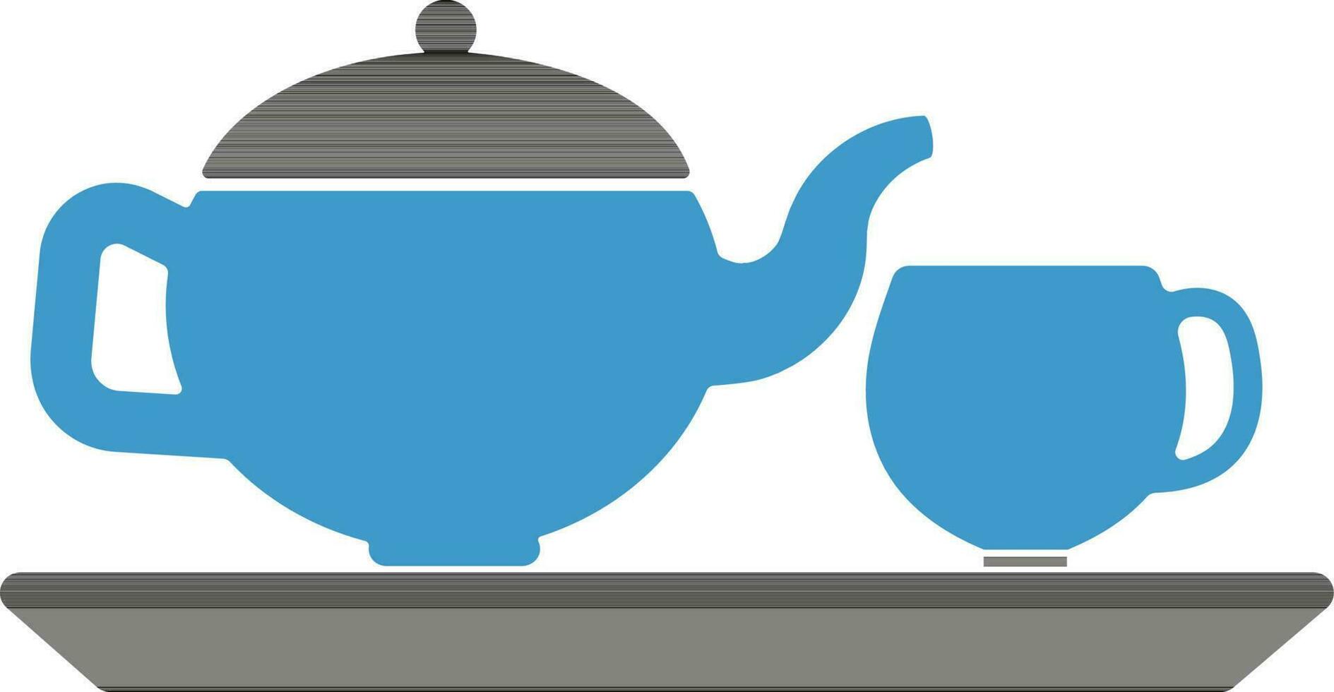 illustratie van theepot met beker. vector