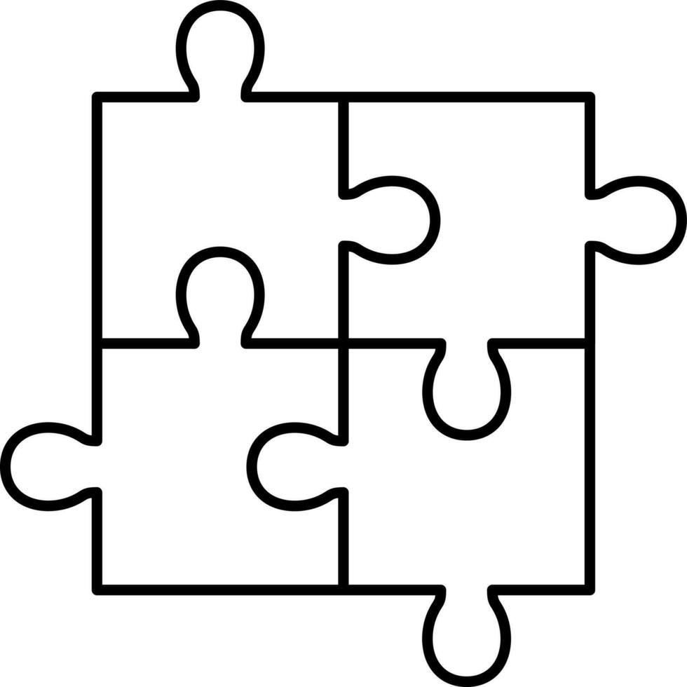 lijn kunst illustratie van puzzel icoon. vector