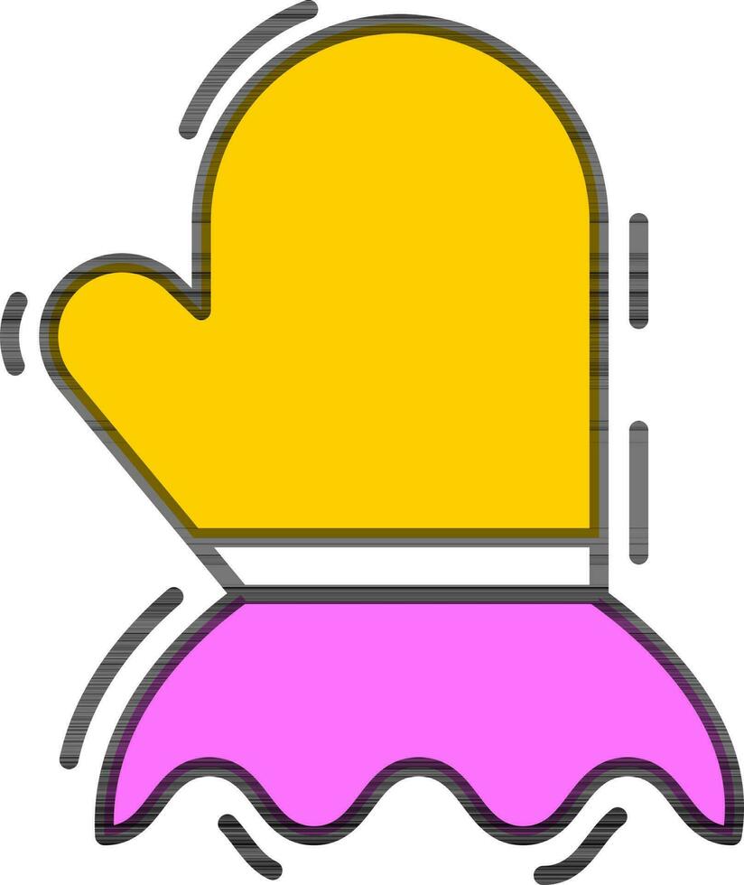 roze en geel handschoen icoon in vlak stijl. vector